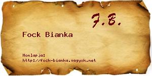 Fock Bianka névjegykártya